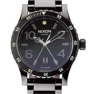 Nixon Men's Diplomat SS Black Dial Gunmetal Steel Watch A2771885